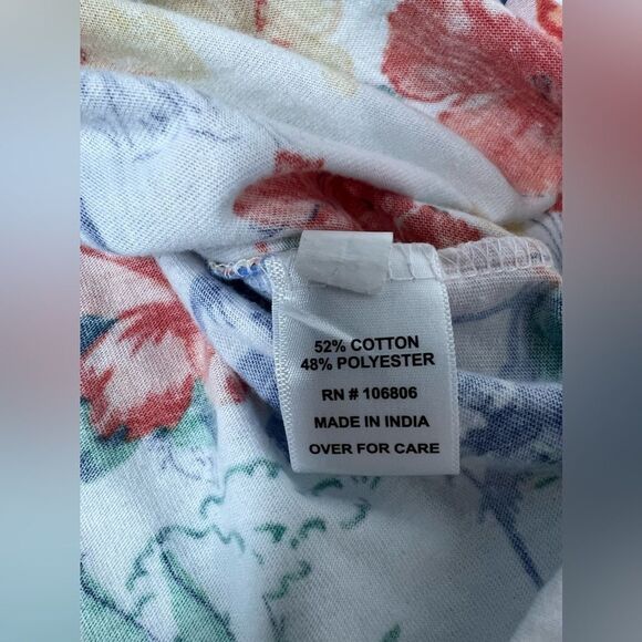 Emily Daniels Elbow Tab Sleeve Tropical Knit Polo Floral Print Size XL - Picture 8 of 12